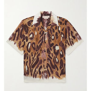 Marni Wild Bunch Leopard camp collar shirt Bowling Size IT 46